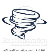 Vector Illustration of a Black and White Spinning Tornado Twister by AtStockIllustration