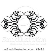 Vector Illustration of a Black and White Tribal Frame Tattoo by AtStockIllustration