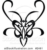 Vector Illustration of a Black and White Tribal Swirl Butterfly by AtStockIllustration