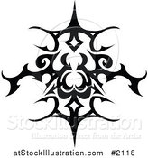 Vector Illustration of a Black and White Tribal Tattoo Design by AtStockIllustration