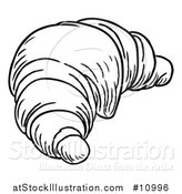 Vector Illustration of a Black and White Vintage Engraved Croissant by AtStockIllustration