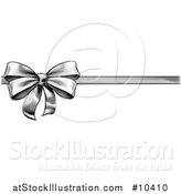 Vector Illustration of a Black and White Vintage Woodcut or Engraved Gift Bow and Ribbon by AtStockIllustration