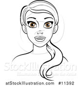 Vector Illustration of a Black and White Woman with Brown Eyes by AtStockIllustration