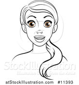 Vector Illustration of a Black and White Woman with Brown Eyes by AtStockIllustration