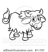 Vector Illustration of a Black and White Yak by AtStockIllustration