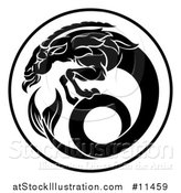 Vector Illustration of a Black and White Zodiac Horoscope Astrology Capricorn Circle Design by AtStockIllustration