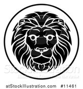 Vector Illustration of a Black and White Zodiac Horoscope Astrology Leo Lion Circle Design by AtStockIllustration