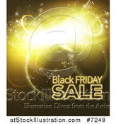 Vector Illustration of a Black Friday Sale Background with Gold Lights by AtStockIllustration