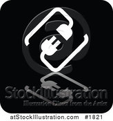 Vector Illustration of a Black Silhouette Cable Connection App Icon by AtStockIllustration