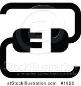Vector Illustration of a Black Silhouette Cable Connection App Icon by AtStockIllustration
