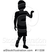 Vector Illustration of a Black Silhouetted Boy by AtStockIllustration