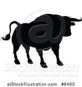 Vector Illustration of a Black Silhouetted Bull by AtStockIllustration