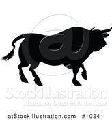 Vector Illustration of a Black Silhouetted Bull Cow by AtStockIllustration