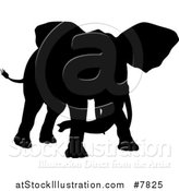 Vector Illustration of a Black Silhouetted Elephant by AtStockIllustration