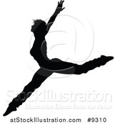 Vector Illustration of a Black Silhouetted Female Hip Hop Dancer by AtStockIllustration