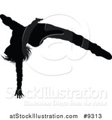Vector Illustration of a Black Silhouetted Female Hip Hop Dancer by AtStockIllustration