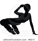 Vector Illustration of a Black Silhouetted Female Hip Hop Dancer by AtStockIllustration