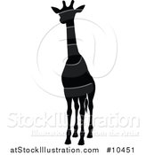 Vector Illustration of a Black Silhouetted Giraffe by AtStockIllustration