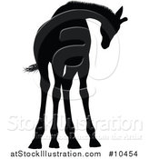 Vector Illustration of a Black Silhouetted Giraffe by AtStockIllustration
