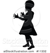 Vector Illustration of a Black Silhouetted Girl by AtStockIllustration