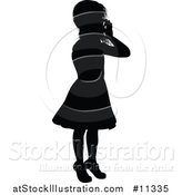 Vector Illustration of a Black Silhouetted Girl by AtStockIllustration