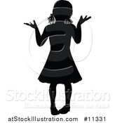 Vector Illustration of a Black Silhouetted Girl Shrugging by AtStockIllustration