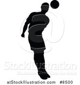 Vector Illustration of a Black Silhouetted Male Soccer Player Athlete in Action by AtStockIllustration