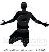 Vector Illustration of a Black Silhouetted Male Soccer Player by AtStockIllustration