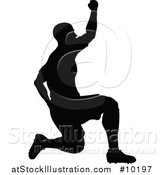 Vector Illustration of a Black Silhouetted Male Soccer Player by AtStockIllustration