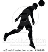 Vector Illustration of a Black Silhouetted Male Soccer Player Head Passing by AtStockIllustration