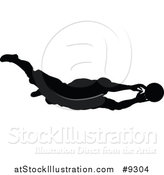 Vector Illustration of a Black Silhouetted Male Soccer Player in Action by AtStockIllustration