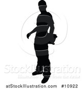 Vector Illustration of a Black Silhouetted Man Skateboarding by AtStockIllustration