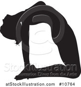 Vector Illustration of a Black Silhouetted Woman in a Yoga Pose by AtStockIllustration