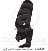 Vector Illustration of a Black Silhouetted Woman in a Yoga Pose by AtStockIllustration