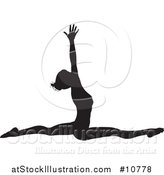 Vector Illustration of a Black Silhouetted Woman in a Yoga Pose by AtStockIllustration