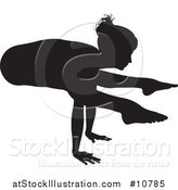 Vector Illustration of a Black Silhouetted Woman in a Yoga Pose by AtStockIllustration