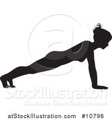 Vector Illustration of a Black Silhouetted Woman in a Yoga Pose by AtStockIllustration