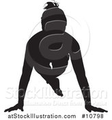 Vector Illustration of a Black Silhouetted Woman in a Yoga Pose by AtStockIllustration