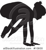 Vector Illustration of a Black Silhouetted Woman in a Yoga Pose by AtStockIllustration