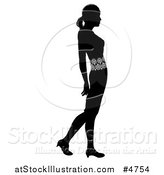Vector Illustration of a Black Silhouetted Woman with a Lace Pattern on Her Waist by AtStockIllustration
