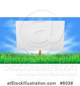 Vector Illustration of a Blank Billboard or Sign in Grass Against Blue Sky by AtStockIllustration