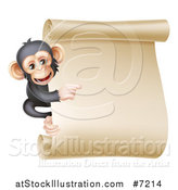 Vector Illustration of a Blank Parchment Scroll and Pointing by AtStockIllustration