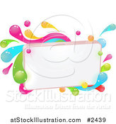 Vector Illustration of a Blank Sign with Colorful Splashes by AtStockIllustration