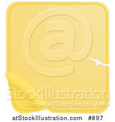 Vector Illustration of a Blank Yellow Label Sticker with a Scratch, Peeling from the Bottom Corner by AtStockIllustration
