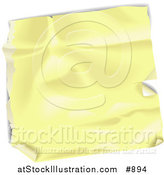 Vector Illustration of a Blank Yellow Wrinkled and Peeling Label Sticker by AtStockIllustration