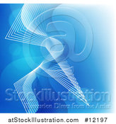 Vector Illustration of a Blue Abstract Background with Waves and Flares by AtStockIllustration