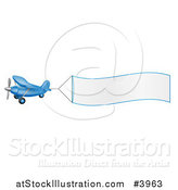 Vector Illustration of a Blue Airplane with a Trailing Blank Banner by AtStockIllustration