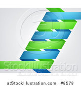 Vector Illustration of a Blue and Green Dna Double Helix over Gray by AtStockIllustration