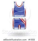 Vector Illustration of a Blue and Red Basketball Uniform by AtStockIllustration