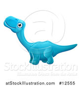Vector Illustration of a Blue Apatosaurus Dino by AtStockIllustration